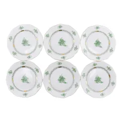 【HEREND】ヘレンド アポニーグリーン プレート 6客 直径：19.2cm ポーセリン _ 食器のサムネイル