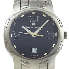 【Maurice Lacroix】モーリス・ラクロア マイルストーン AF22581 ステンレススチール シルバー クオーツ アナログ表示 メンズ ネイビー文字盤 腕時計 Maurice Lacroix】モーリス・ラクロア マイルストーン AF22581