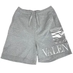 【中古・美品】VALENTINO ヴァレンティノ エンボスロゴ スウェット ショートパンツ XV3MD02C84K グレー XS ハーフパンツ サイドライン メンズ ヴァレンチノ イタリア製のサムネイル