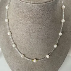 ★あこや本真珠★ビーズ入り★パールネックレス★アコヤパール★ハンドメイド★ファッション★デザイン★ネックレス★