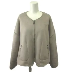 ザラ ZARA リバーシブルジャケット ブルゾン 上着 L グレージュ 無地 ノーカラー 長袖 /NP ■ECA005