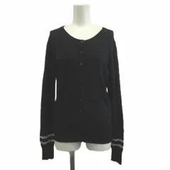 ダブルスタンダードクロージング ダブスタ DOUBLE STANDARD CLOTHING カーディガン 38 黒 ブラック 長袖 ラウンドネック 袖口ライン /NP ■ECB005のサムネイル