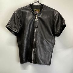 VANSONバンソン パンチングレザー半袖ジャケットSMサイズ - メルカリ