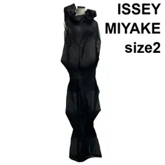 □ イッセイミヤケ ISSEY MIYAKE マキシ丈ワンピース ドレス SHADE AND SHADED ノースリーブ シアー プリーツ 2 M 9号 レディース S6F236のサムネイル