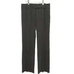 ザラ ベーシック ZARA BASIC パンツ スラックス 38 黒 ブラック ピンストライプ柄 長ズボン ストレートレッグ /NP ■ECB005