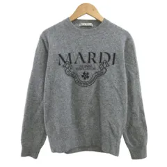 マルディメクルディ Mardi Mercredi プルオーバーニット セーター ウール ONE SIZE グレー クルーネック ロゴ 長袖 /YU ■GY53のサムネイル