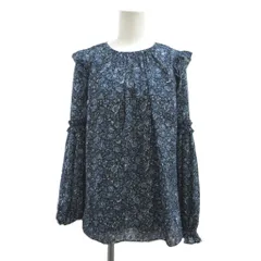 マイケルマイケルコース Michael michael kors シャツ ブラウス XS 青 ブルー 花柄 ラウンドネック 長袖 /KK ■GY53のサムネイル
