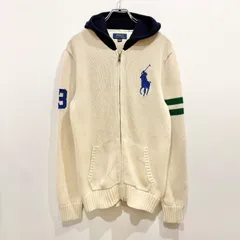 POLO RALPH LAUREN ニットパーカー コットンニット ビッグポニー ジップアップ 【送料込み】のサムネイル