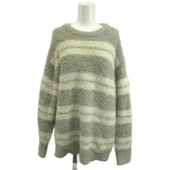 ジェラートピケオム GELATO PIQUE HOMME パジャマ ルームウェア M グレー ベージュ ボア ボーダー柄 クルーネック 長袖 /YU ■GY70のサムネイル