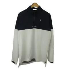 ルコックスポルティフ le coq sportif ゴルフ GOLF ゴルフウェア ヒートナビ ハーフジップ 長袖シャツ ロゴ 刺繍 3L 紺 ネイビー 白 ホワイト /XZ ■GY70のサムネイル