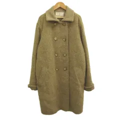 トラサルディ TRUSSARDI ボアコート ウール 42 ベージュ ダブルブレスト 長袖 リブ襟 /NP ■ECD005のサムネイル