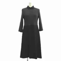ダナパリ DANAPARIS ワンピース ウール 9 黒 ブラック ダークグレー 襟付き 七分袖 バイカラー /NP ■ECD005のサムネイル