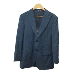 カナーリ CANALI ジャケット 上着 ウール 488 青 ブルー ストライプ柄 長袖 テーラードカラー /KK ■GY62のサムネイル