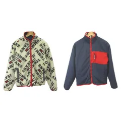 トミー TOMMY ボアジャケット ブルゾン 上着 S 白 ホワイト 紺 ネイビー リバーシブル 総柄 長袖 /YU ■ECD005のサムネイル