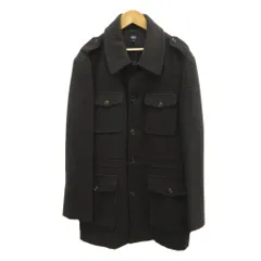 イネドオム INED HOMME コート ウール Free 黒 ブラック 長袖 フラップポケット エポレット /KK ■ECC005のサムネイル