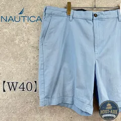 P008【NAUTICA】ライトブルー チノショーツ ハーフパンツ〔40W〕のサムネイル