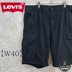 P010 Levi Strauss & Co ブラック カーゴショーツ〔40〕