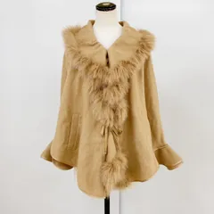 TO BE CHIC カシミヤ混ウール ポンチョ風ショートコート diic3292のサムネイル
