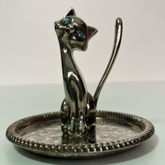EP ZINC ALLOY SILVER 猫 リングホルダー アクセサリー収納 - メルカリ