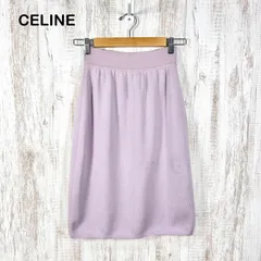 90s CELINE ヴィンテージ セリーヌ ピュアウール タイトスカート パープルのサムネイル