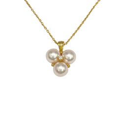 御木本 ミキモトMIKIMOTO K18 アコヤ真珠 フラワーモチーフネックレス 