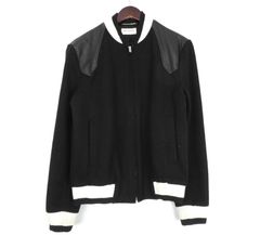 SAINT LAURENT 18AWレザー 切り替え ウール ジャケット - メルカリ