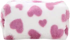 S.T.S.G ペンケース 筆箱 ふわふわ もふもふ 可愛い 大容量 女の子 韓国 ポーチ おしゃれ 文房具 ペンポーチ (ピンク)