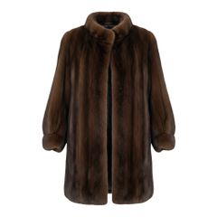 美品◆ヴァレンティノ valentino Furs ブラウン　ファーコート 79f10 VALENTINO ヴァレンティノ 袖ボタン デミバフミンク ファー