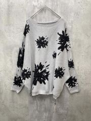 新品訳あり■antiqua アンティカ ジャガード ドルマンニット ボートネック 花柄ニット sizeF/杢グレー ◇■ レディースのサムネイル