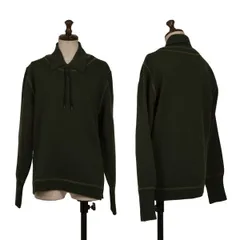ジュニアゴルチエJUNIOR GAULTIER ドローコードネック襟付きニットセーター カーキグリーンMのサムネイル