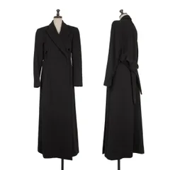 ジャンポールゴルチエクラシックJean Paul GAULTIER CLASSIQUE ウールモッサフロントコードデザインチェスターコート 黒40のサムネイル