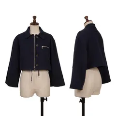 ジャンポールゴルチエ ファムJean Paul GAULTIER FEMME コットンストレッチジップアップクロップドジャケット 紺40のサムネイル