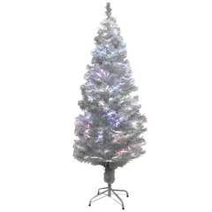 life_mart クリスマスツリー 光る ファイバーツリー 【 選べるサイズ 90～210cm シンプルデザイン 】 オブジェツリー 高輝 LED内蔵 自動カラーチェンジ 省エネ 簡単組立 防水 屋外 室内 おしゃれ (ホワイト, 180cm) 1のサムネイル