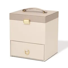 Francfranc フランフラン メイクボックス バイカラー コスメボックス ベージュ 大容量 鏡付き 化粧品 収納ボックス 化粧ボックス 1のサムネイル