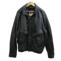 ハーレーダビッドソン HARLEY DAVIDSON 80s 90s フライトジャケット レザージャケット ラムレザー 本革 革ジャン 40 黒 ブラック /PP ■GY18のサムネイル