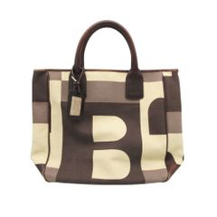 BALLY ハンドバッグ キャンバス レザー - メルカリ
