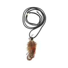 美品 UNDERCOVER アンダーカバー ネックレス フェザー ネックレス アクセサリー レザー シルバー925 ブラック メンズ レディース 【中古】のサムネイル