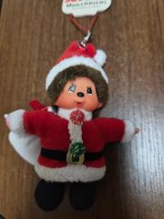 昭和レトロ モンチッチ クリスマス 雪だるま? マスコットキーホルダー
