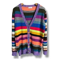 限定品 COACH コーチ レインボー シグネチャー カーディガン M - メルカリ