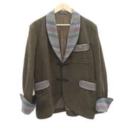 ベンデイビス BEN DAVIS ショールカラージャケット ミドル丈 シングルボタン チャイナボタン M 茶 ブラウン /SM24 ■GY03のサムネイル