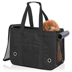 TORIBIO ペットキャリーバッグ 猫 リュック 犬 キャリーバッグ ペット リュック小型 中型犬 猫用 うさぎ 車載 旅行 アウトドア 通気 通院 防災 避難用 旅行 電車移動 小型犬・小動物用(ブラック, S (<2.5kg）)) 0のサムネイル