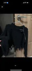 ブラックダメージクロップドニットのサムネイル