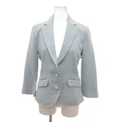 ダブルスタンダードクロージング ダブスタ DOUBLE STANDARD CLOTHING テーラードジャケット 36 水色 ライトブルー 七分袖 背抜き /SJのサムネイル