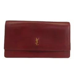 イヴサンローラン YVES SAINT LAURENT 長財布 二つ折り レザー ロゴ ゴールド金具 赤 レッド /XZ ■GY11のサムネイル