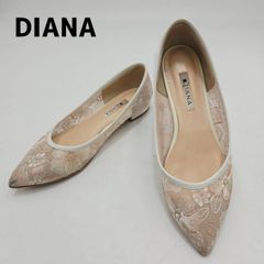 DIANA　ダイアナ　パンプス　ピンクフラワーシシュウチュール DIANA ダイアナ フラワー刺繍チュールパンプス ポインテッドトゥ
