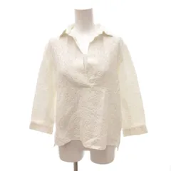 キース KEITH 美品 ブラウス 38 白 ホワイト ジャガード 長袖 Vネック 麻 リネン混 /SJのサムネイル