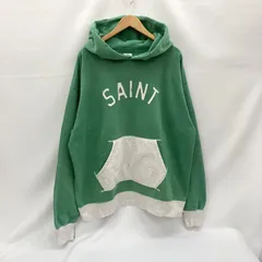 SAINT Mxxxxxx セントマイケル HOODIE FELT GREEN x GREY SM-S22-0000-041 パーカー フーディー プルオーバー 長袖 ロゴ コットン ストリート メンズ グリーン トップス ★SS447のサムネイル