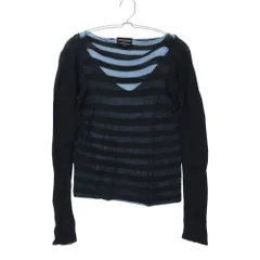 Emporio Armani エンポリオ・アルマーニ セーター レイヤード風 ボーダー ニット カットソー 長袖 ネイビー 44 レディース 【中古】のサムネイル