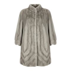 72a15 EMBA エンバ シルバーフォックスコート サイズF 本毛皮 Fox Fur