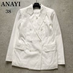 美品】ANAYI（アナイ）日本製／ストレッチリネン金ボタンダブル